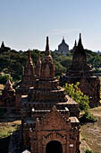 Bagan Myanmar. Cluster of red brick temples near Min myaw yaza  